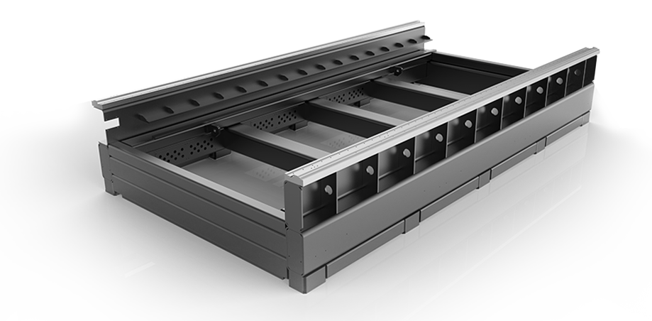 Segmented rectangular tube welded bed